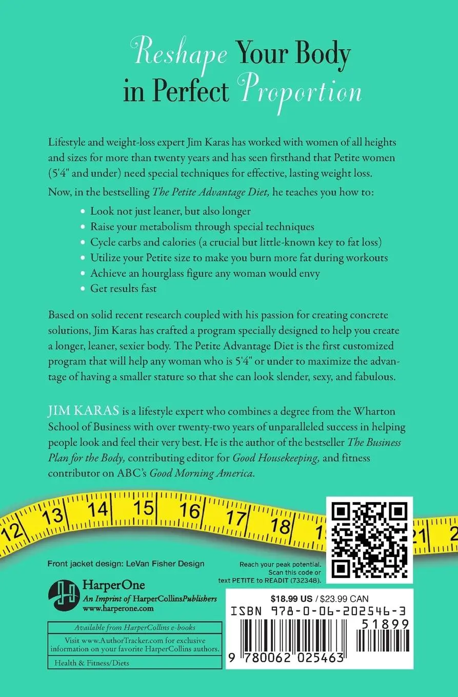 Rückseite: 9780062025463 | PETITE ADVANTAGE DIET PB | Jim Karas | Taschenbuch | Englisch | 2018