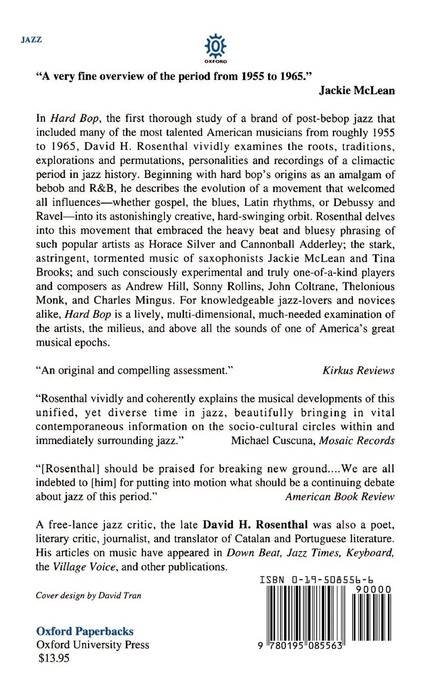 Rückseite: 9780195085563 | Hard Bop | Jazz and Black Music 1955-1965 | David H. Rosenthal | Buch