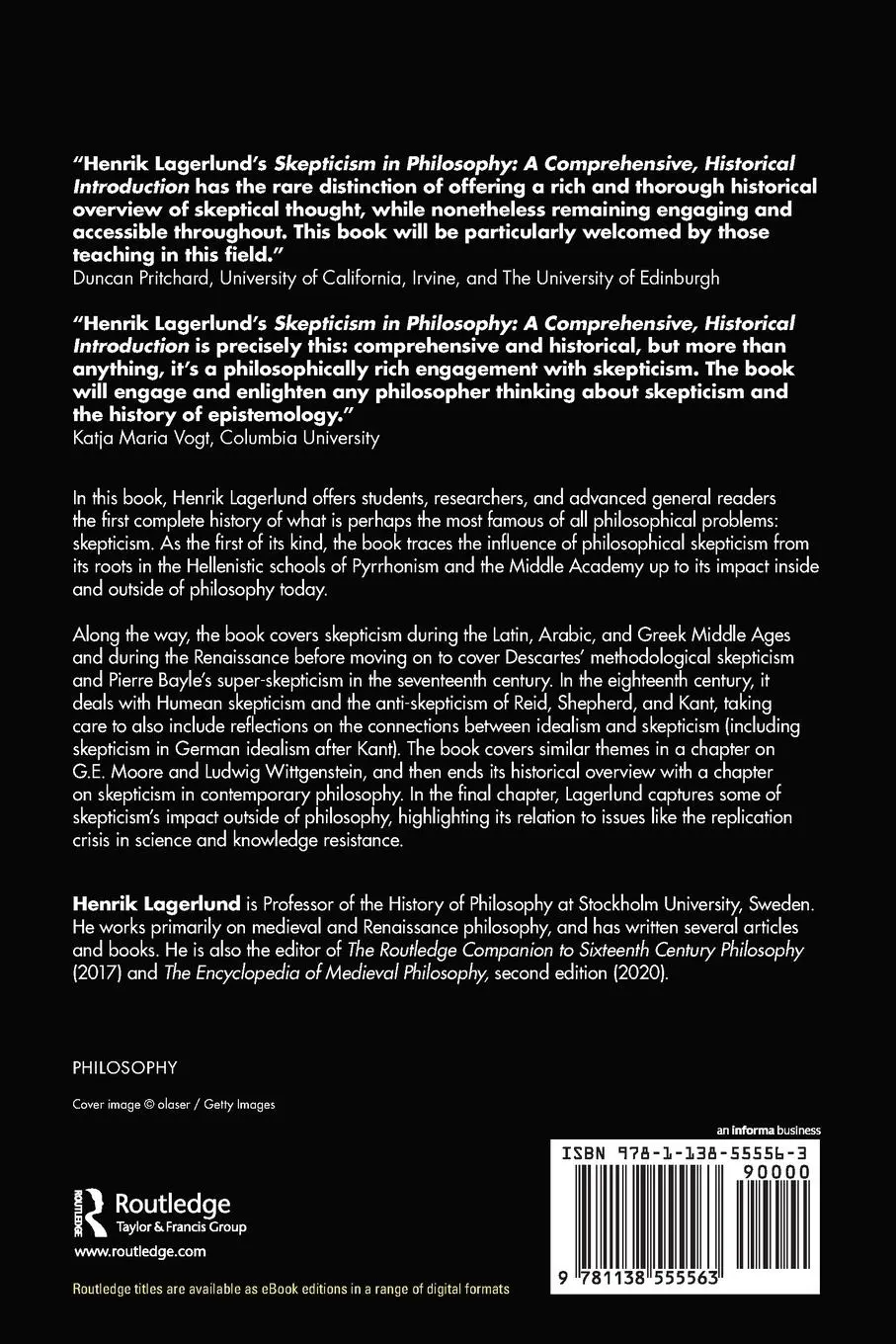 Rückseite: 9781138555563 | Skepticism in Philosophy | A Comprehensive, Historical Introduction
