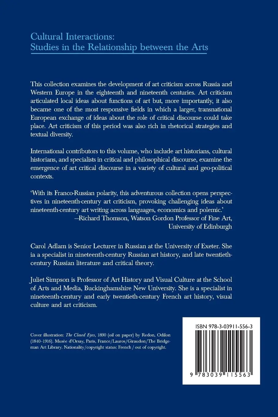 Rückseite: 9783039115563 | Critical Exchange | Carol Adlam (u. a.) | Taschenbuch | Englisch