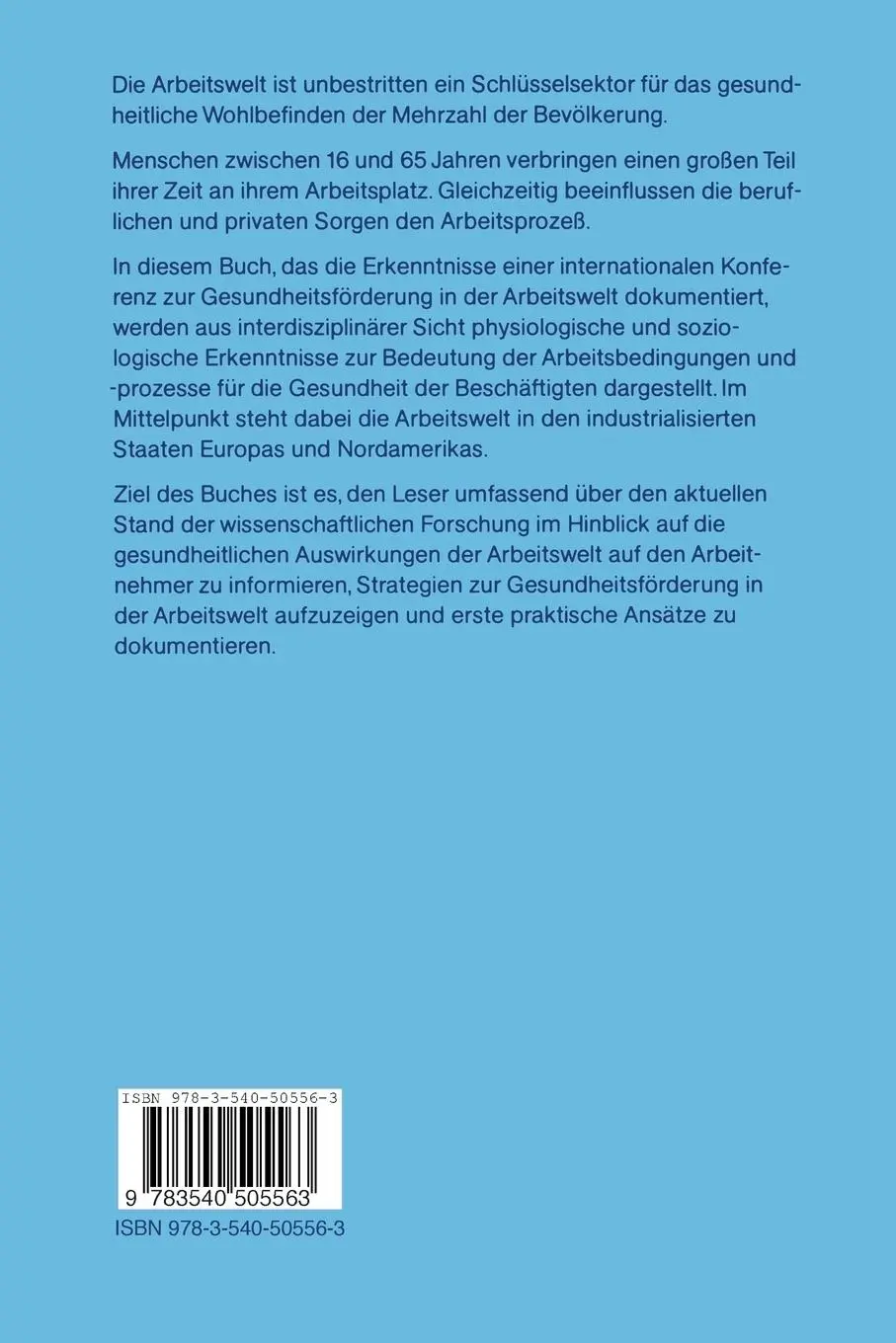 Rückseite: 9783540505563 | Gesundheitsförderung in der Arbeitswelt | Annette Kaplun | Taschenbuch