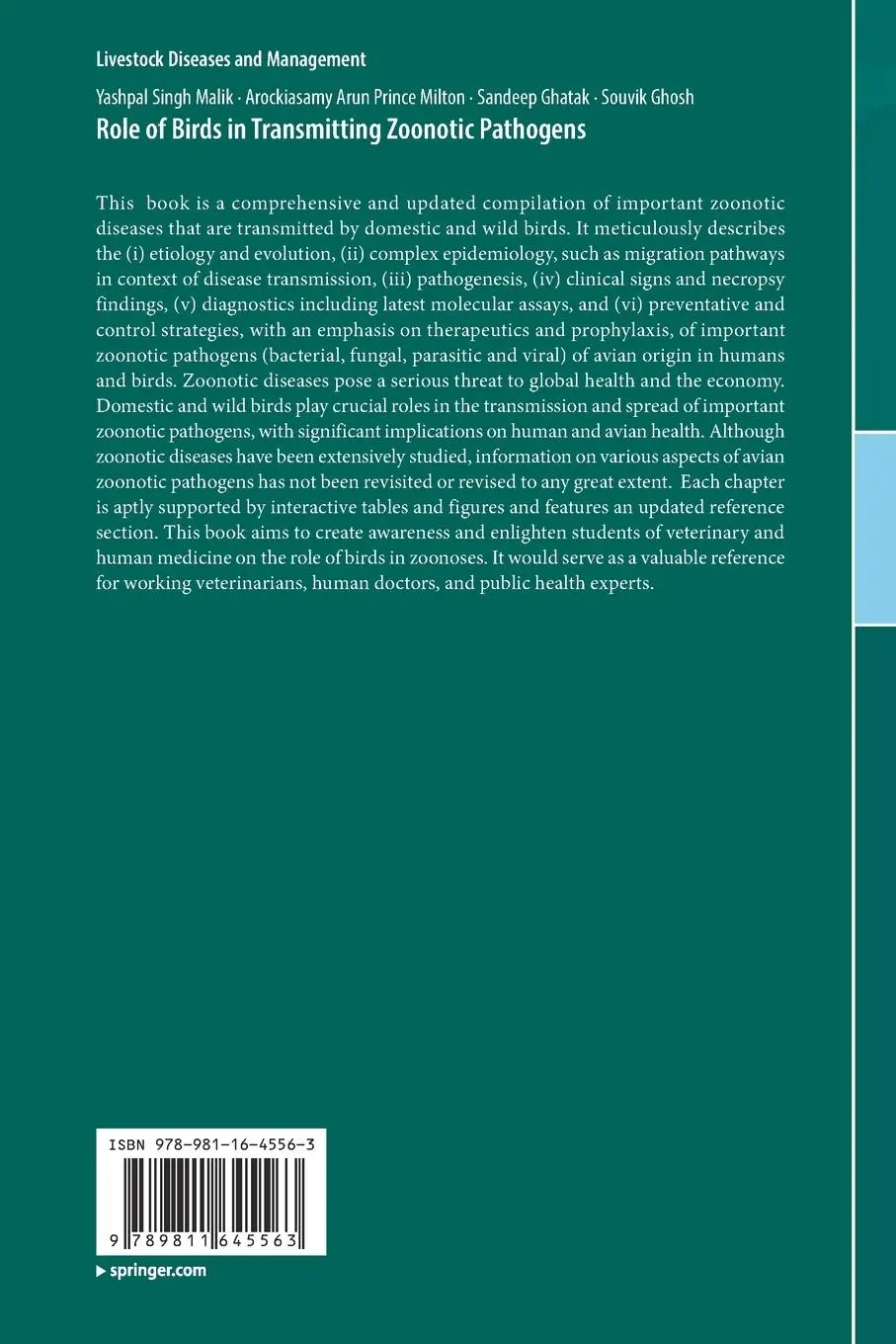 Rückseite: 9789811645563 | Role of Birds in Transmitting Zoonotic Pathogens | Malik (u. a.)