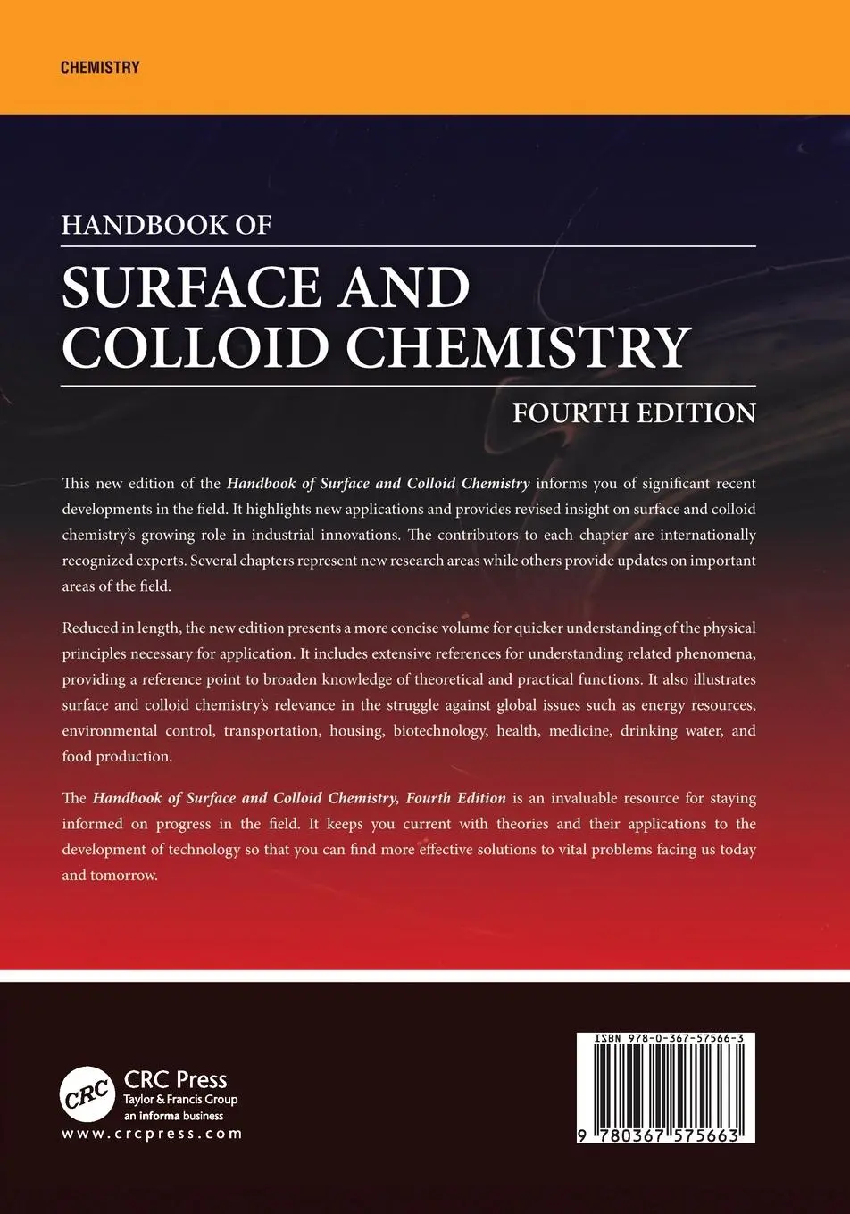 Rückseite: 9780367575663 | Handbook of Surface and Colloid Chemistry | K. S. Birdi | Taschenbuch