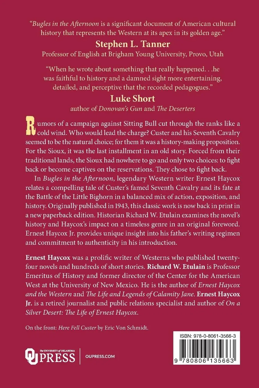 Rückseite: 9780806135663 | Bugles in the Afternoon | Sr. Ernest Haycox | Taschenbuch | Englisch