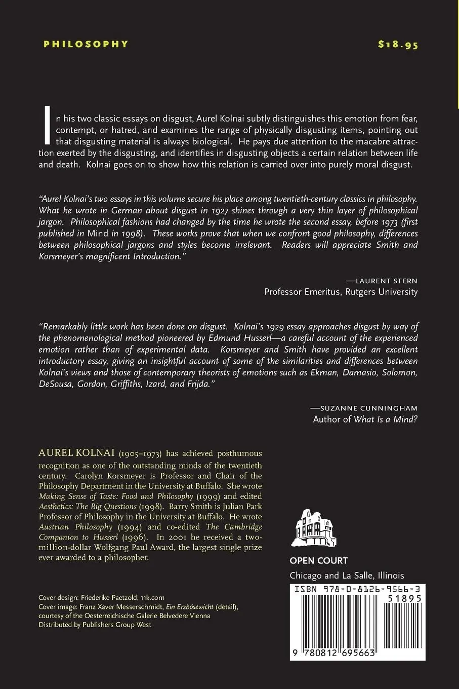 Rückseite: 9780812695663 | On Disgust | Aurel Kolnai | Taschenbuch | Kartoniert / Broschiert