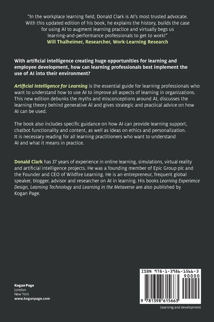 Rückseite: 9781398615663 | Artificial Intelligence for Learning | Donald Clark | Taschenbuch