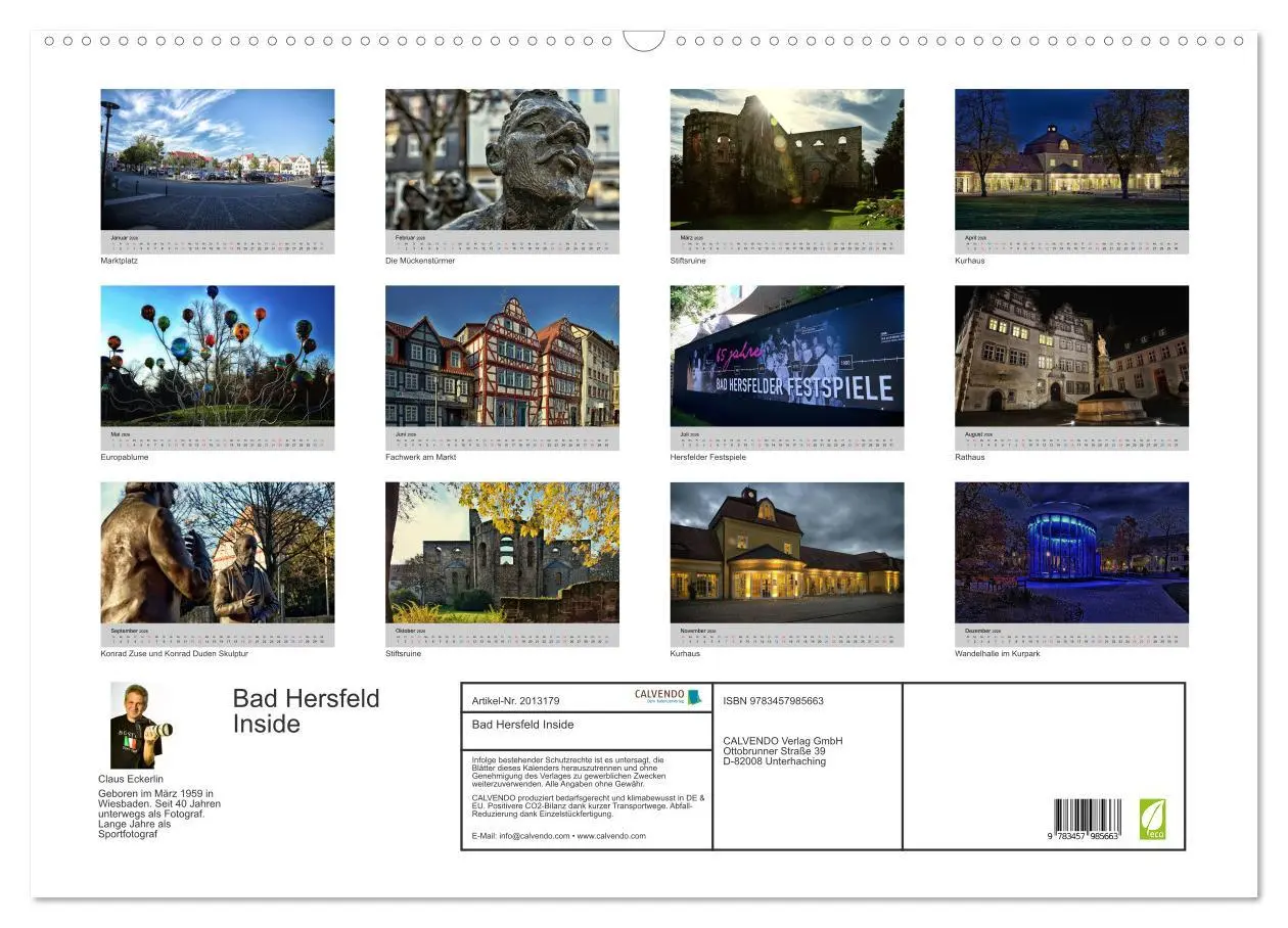 Bild: 9783457985663 | Bad Hersfeld Inside (Wandkalender 2026 DIN A2 quer), CALVENDO...