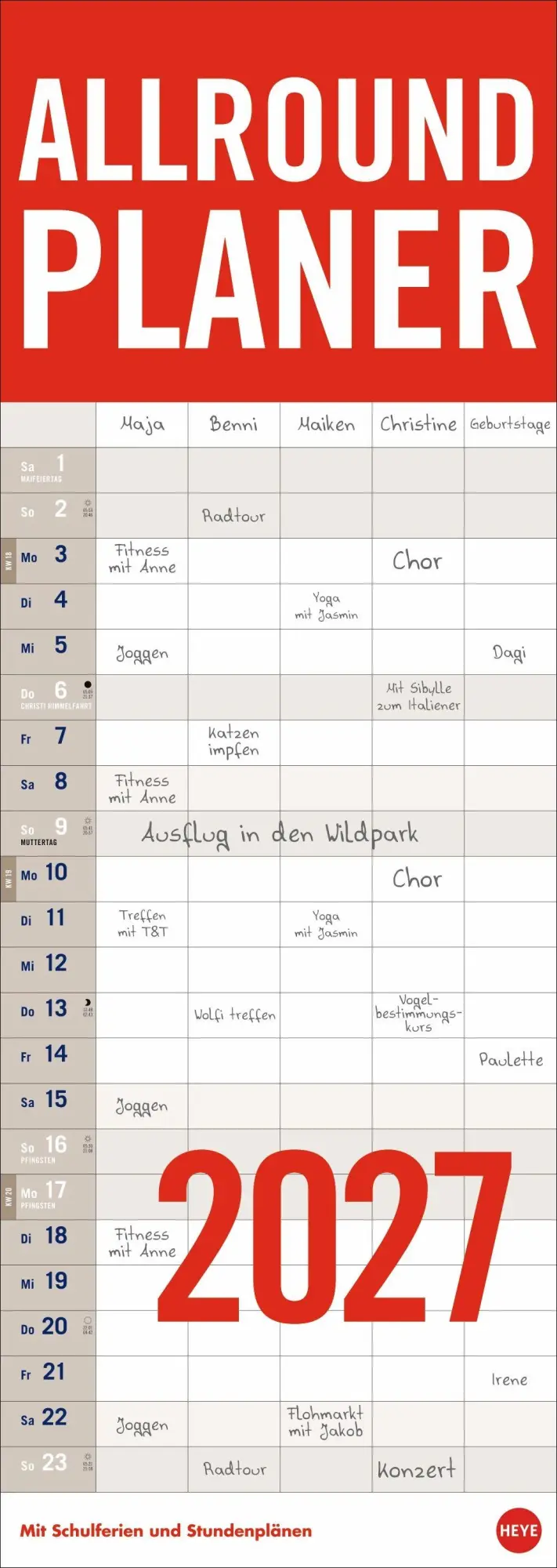 Cover: 9783756415663 | Allround-Familienplaner Vertical Kalender 2027 | Heye | Kalender