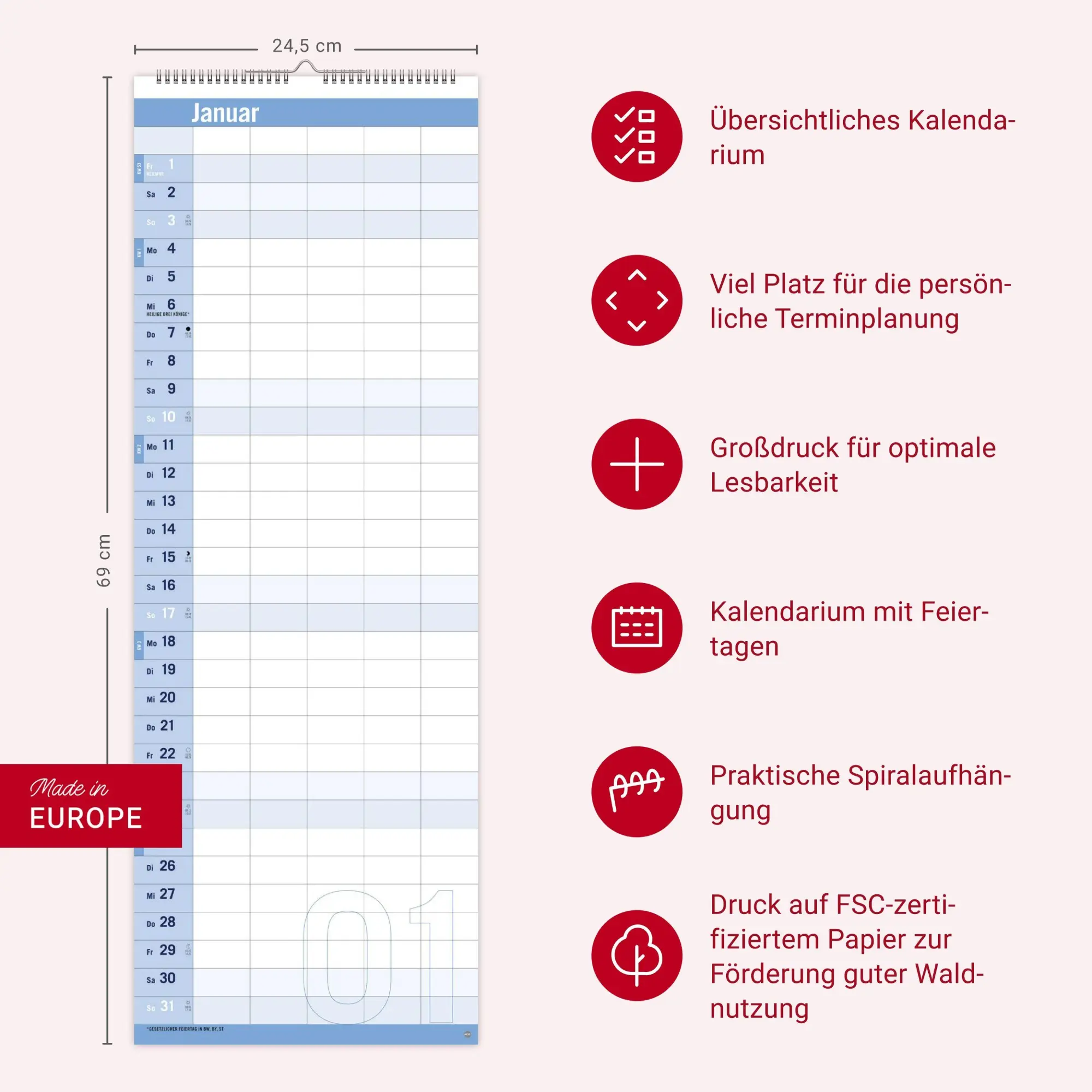 Bild: 9783756415663 | Allround-Familienplaner Vertical Kalender 2027 | Heye | Kalender