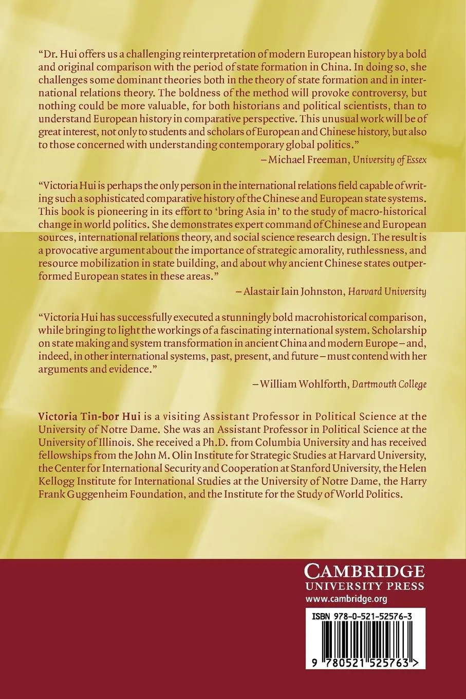 Rückseite: 9780521525763 | War and State Formation in Ancient China and Early Modern Europe | Hui