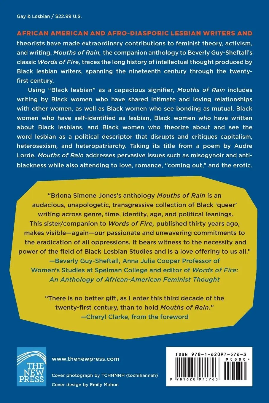 Rückseite: 9781620975763 | Mouths of Rain | An Anthology of Black Lesbian Thought | Jones | Buch