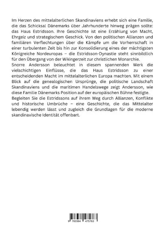 Rückseite: 9783384475763 | Könige aus dem Norden: Die Estridsson-Dynastie im Wandel der Zeit