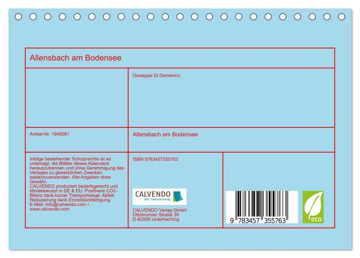 Bild: 9783457355763 | Allensbach am Bodensee (Tischkalender 2026 DIN A5 quer), CALVENDO...