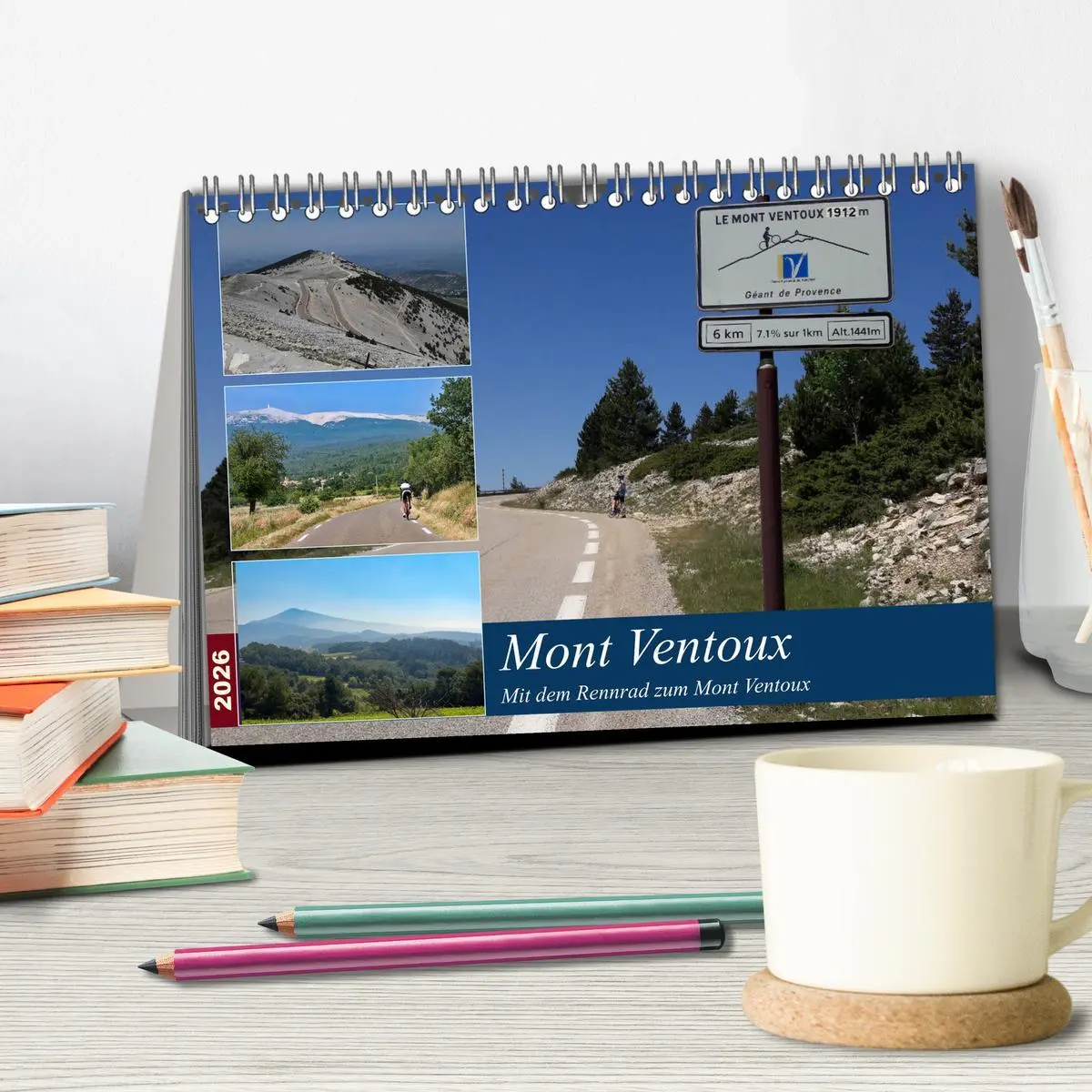 Bild: 9783457735763 | Mit dem Rennrad zum Mont Ventoux (Tischkalender 2026 DIN A5 quer),...