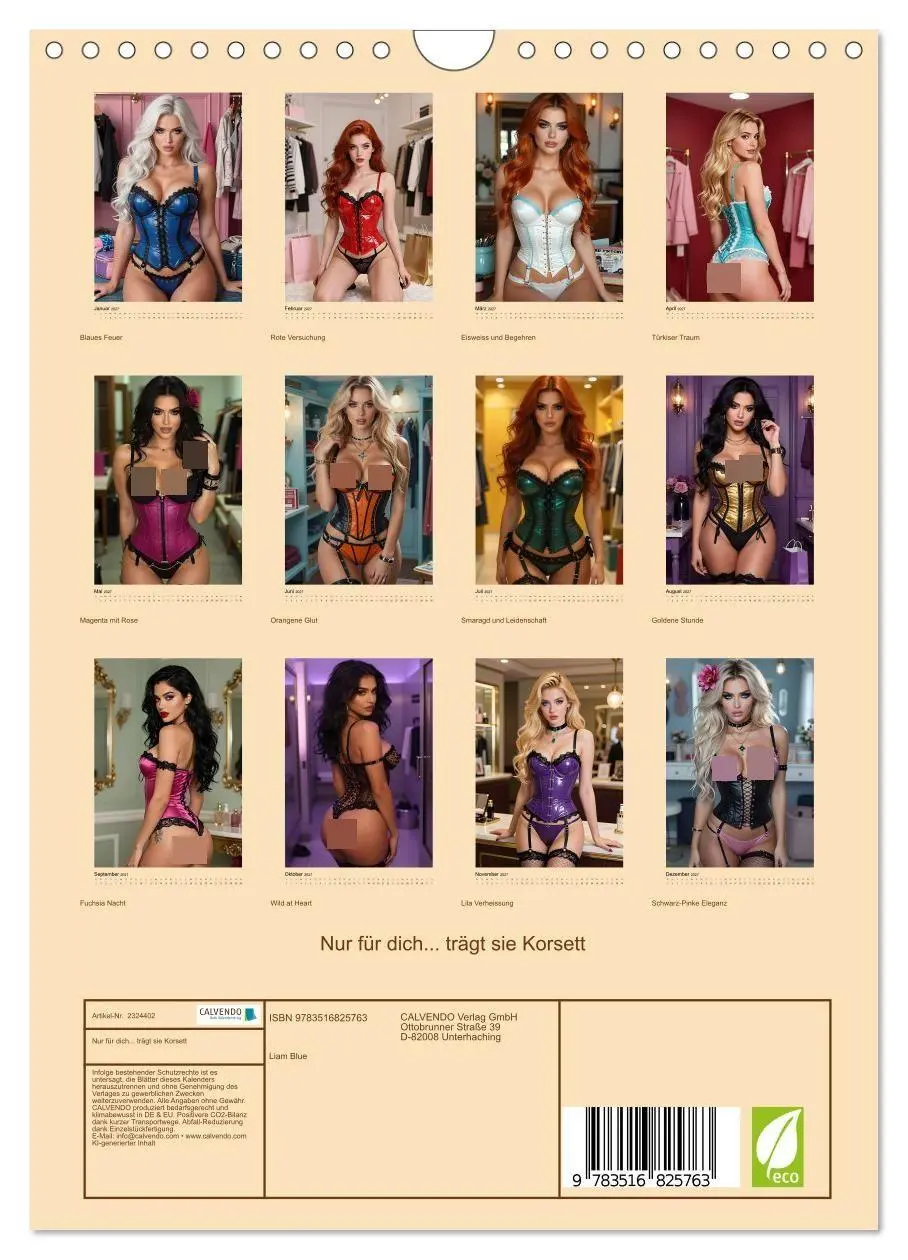 Bild: 9783516825763 | Nur für dich... trägt sie Korsett (Wandkalender 2027 DIN A4 hoch),...