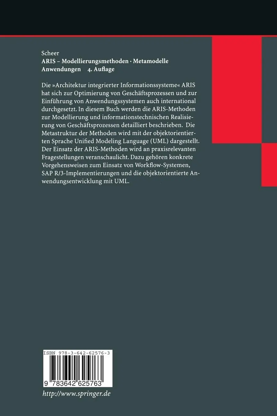 Rückseite: 9783642625763 | ARIS - Modellierungsmethoden, Metamodelle, Anwendungen | Scheer | Buch