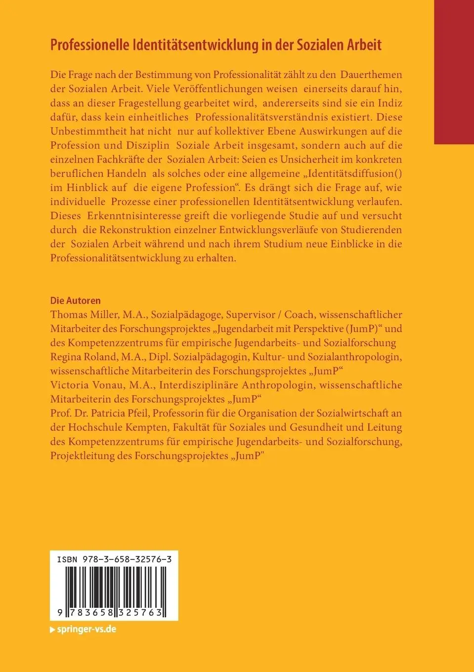 Rückseite: 9783658325763 | Professionelle Identitätsentwicklung in der Sozialen Arbeit | Buch