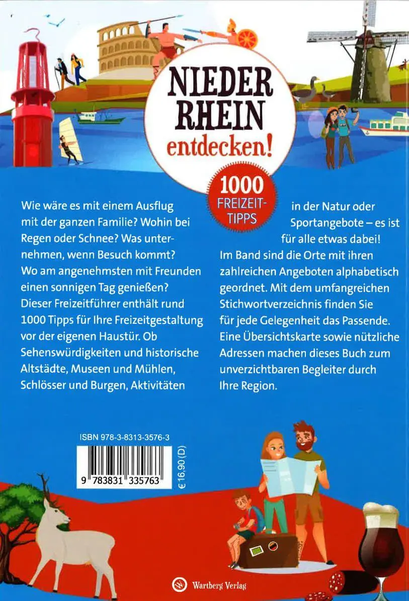 Rückseite: 9783831335763 | Niederrhein entdecken! 1000 Freizeittipps : Natur, Kultur, Sport, Spaß