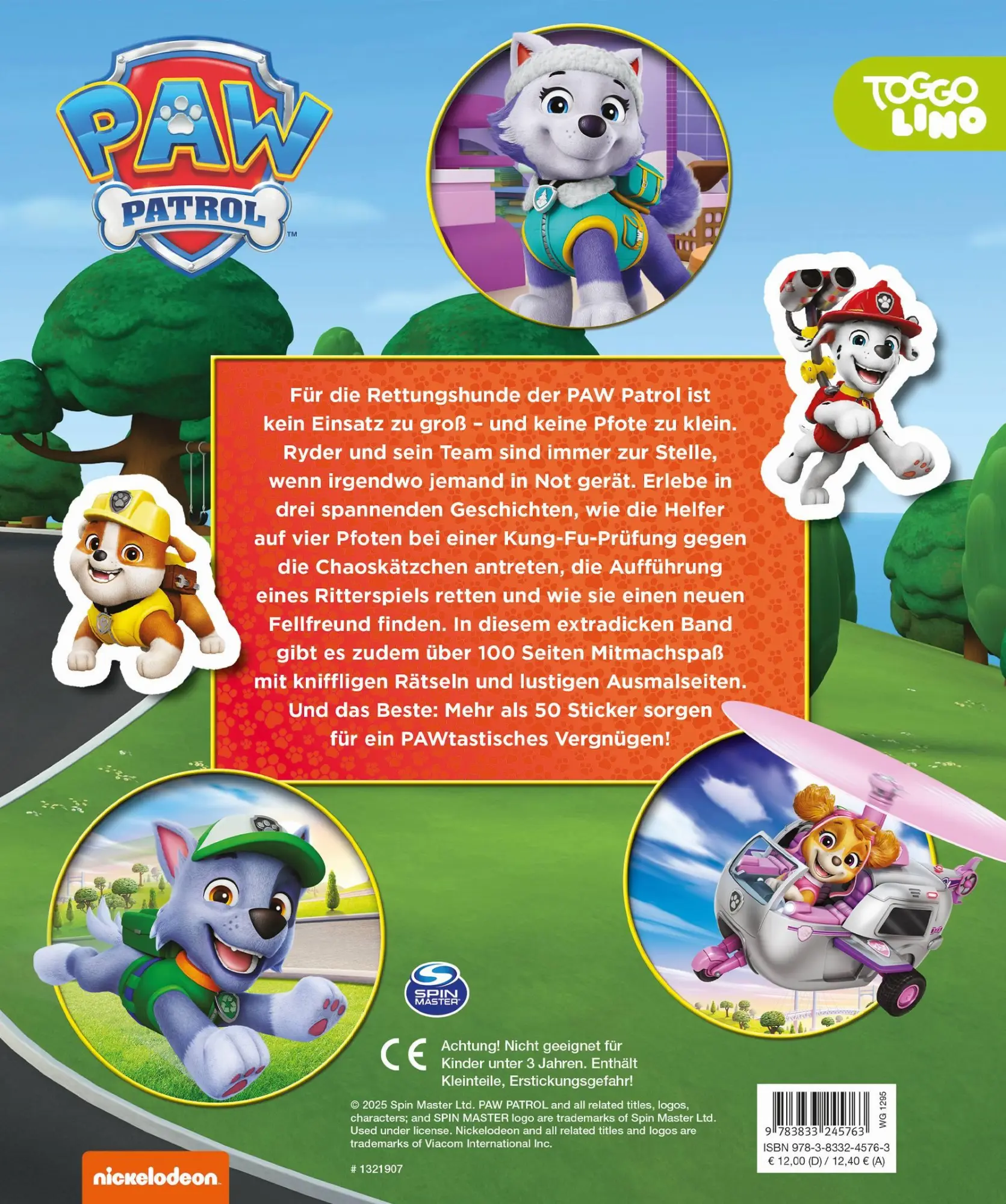 Rückseite: 9783833245763 | PAW Patrol: Mein Lieblingsbuch - Geschichten - Sticker - Ausmalseiten