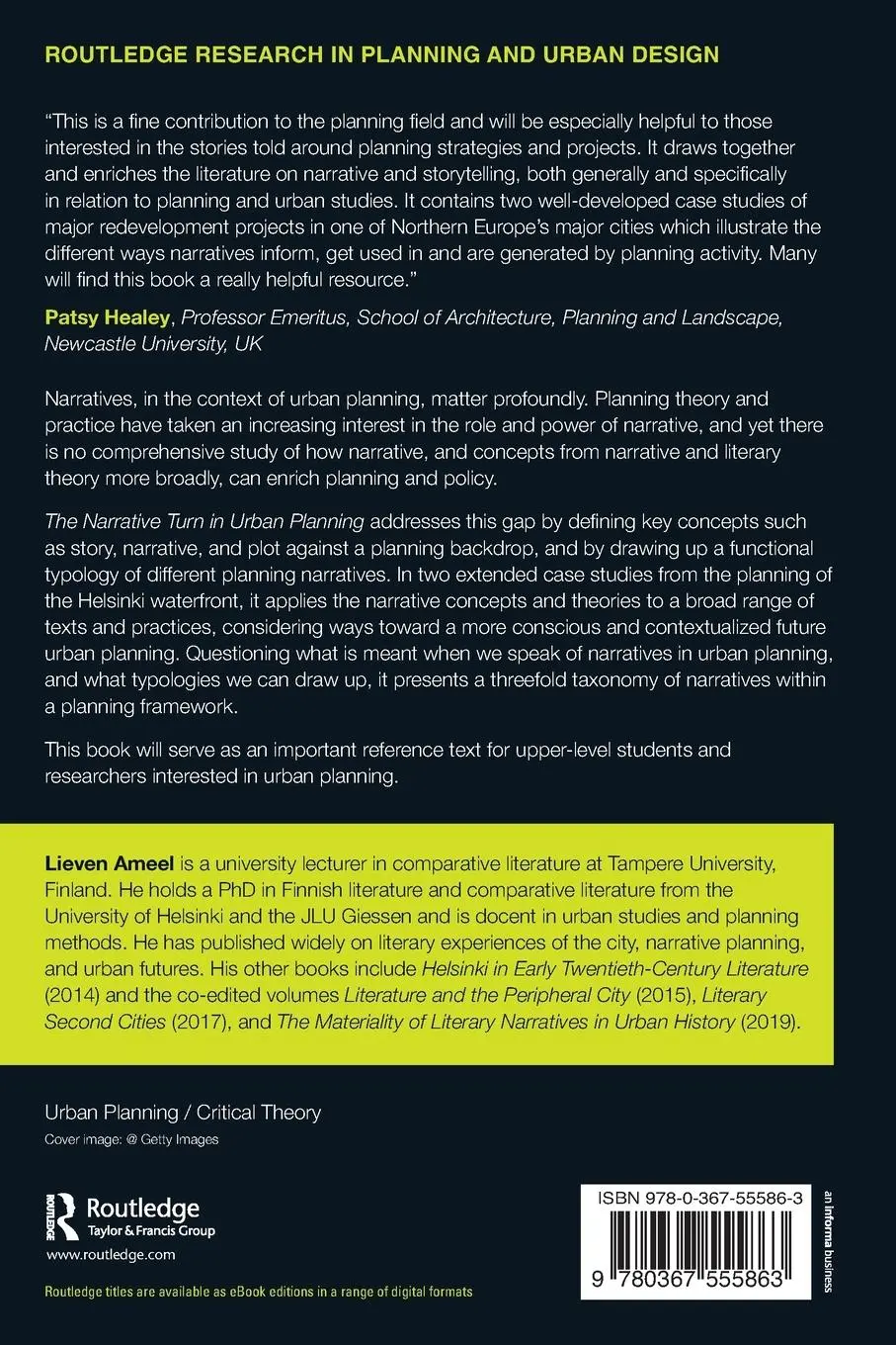 Rückseite: 9780367555863 | The Narrative Turn in Urban Planning | Lieven Ameel | Taschenbuch