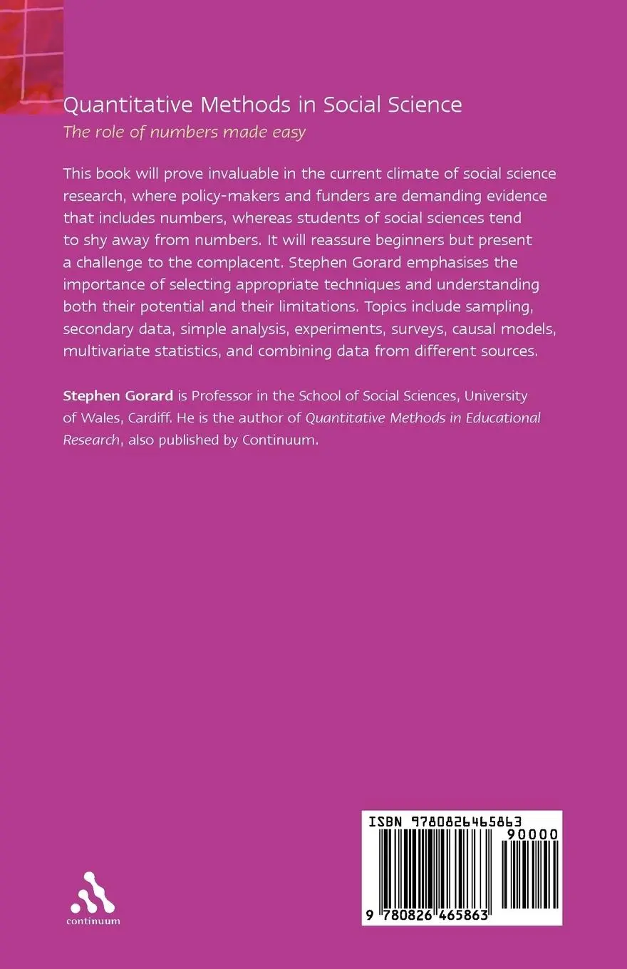 Rückseite: 9780826465863 | Quantitative Methods in Social Science Research | Stephen Gorard