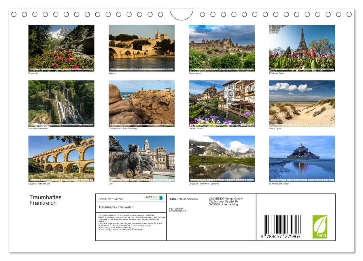 Bild: 9783457275863 | Traumhaftes Frankreich (Wandkalender 2026 DIN A4 quer), CALVENDO...