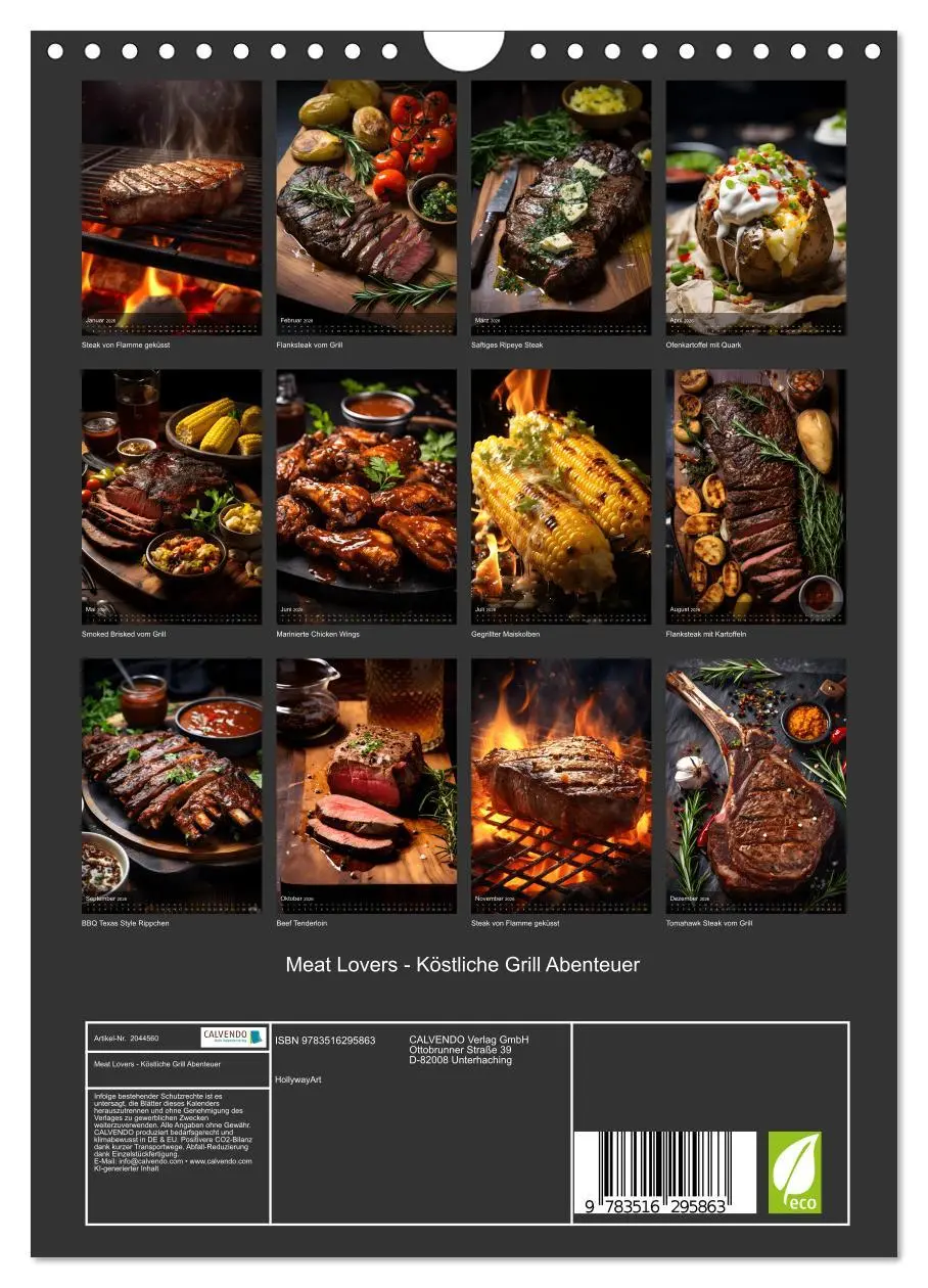 Bild: 9783516295863 | Meat Lovers - Köstliche Grill Abenteuer (Wandkalender 2026 DIN A4...