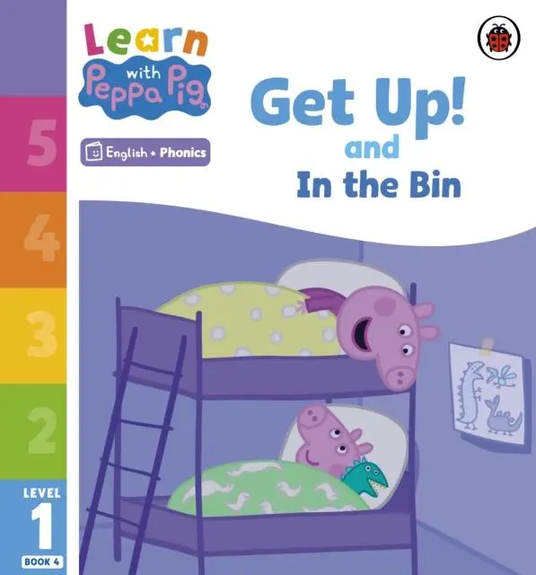 Cover: 9780241575963 | Learn with Peppa Phonics Level 1 Book 4 - Get Up! and In the Bin...