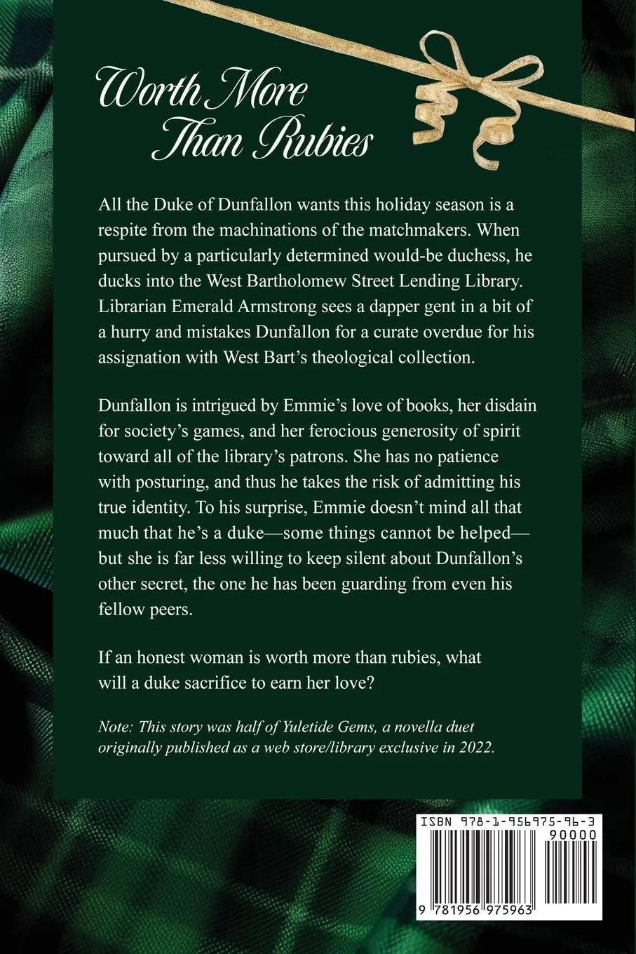 Rückseite: 9781956975963 | Worth More Than Rubies | A Regency Holiday Novella | Grace Burrowes