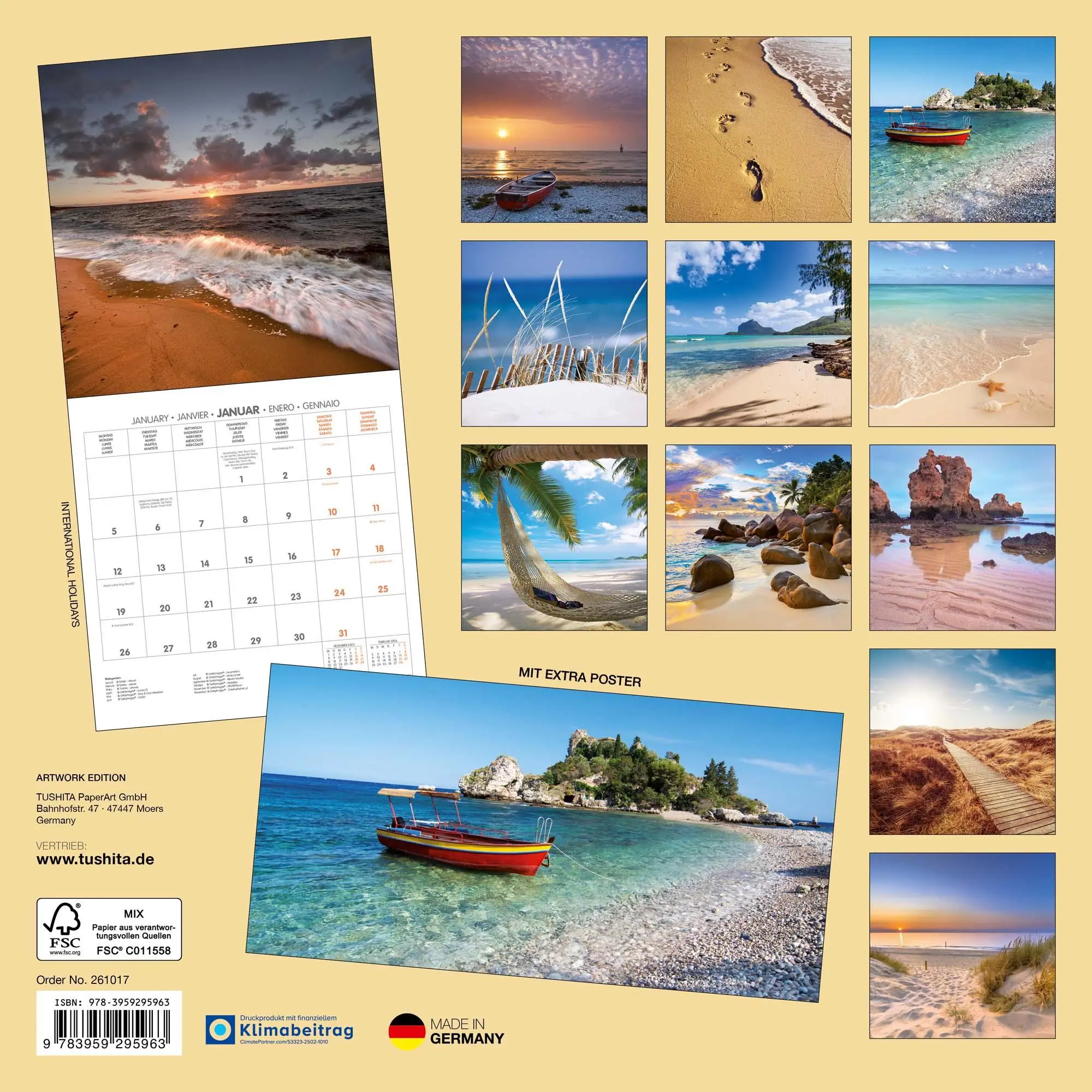 Rückseite: 9783959295963 | Strand und Meer/Beach and Sea 2026 | Kalender 2026 | Kalender | 28 S.
