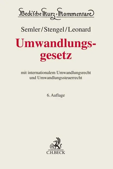 Cover: 9783406806063 | Umwandlungsgesetz. UmwG | Johannes Semler (u. a.) | Buch | XXXIII