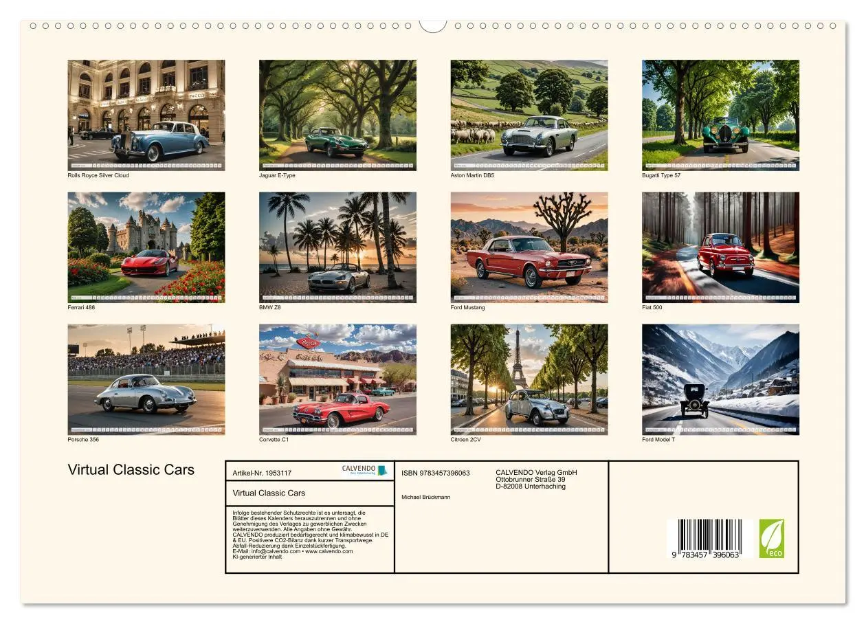 Bild: 9783457396063 | Virtual Classic Cars (hochwertiger Premium Wandkalender 2026 DIN A2...