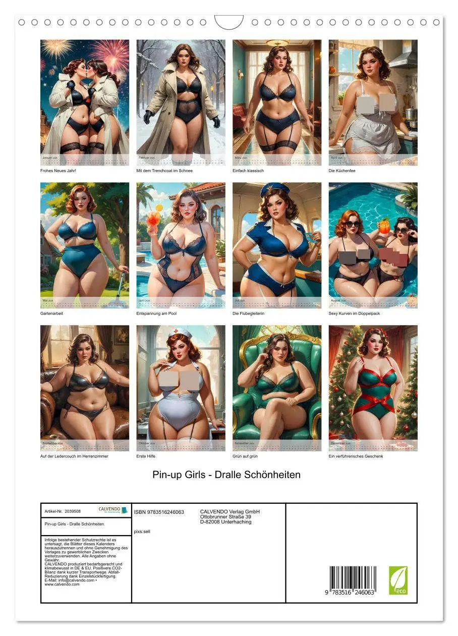 Bild: 9783516246063 | Pin-up Girls - Dralle Schönheiten (Wandkalender 2026 DIN A3 hoch),...
