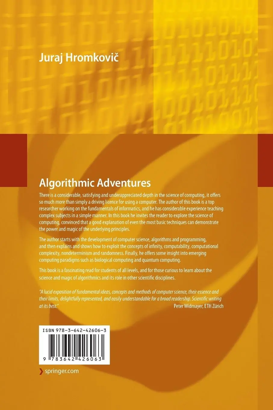 Rückseite: 9783642426063 | Algorithmic Adventures | From Knowledge to Magic | Juraj Hromkovi¿