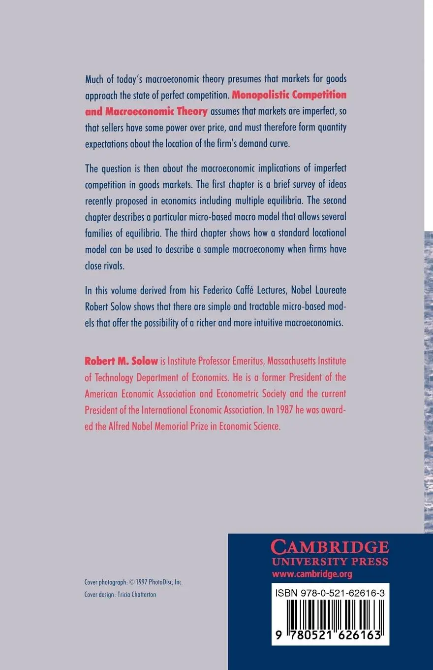 Rückseite: 9780521626163 | Monopolistic Competition and Macroeconomic Theory | Robert M. Solow