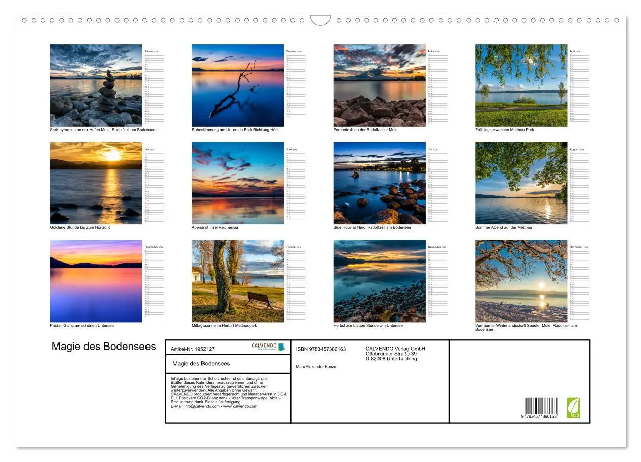 Bild: 9783457386163 | Magie des Bodensees (Wandkalender 2026 DIN A2 quer), CALVENDO...