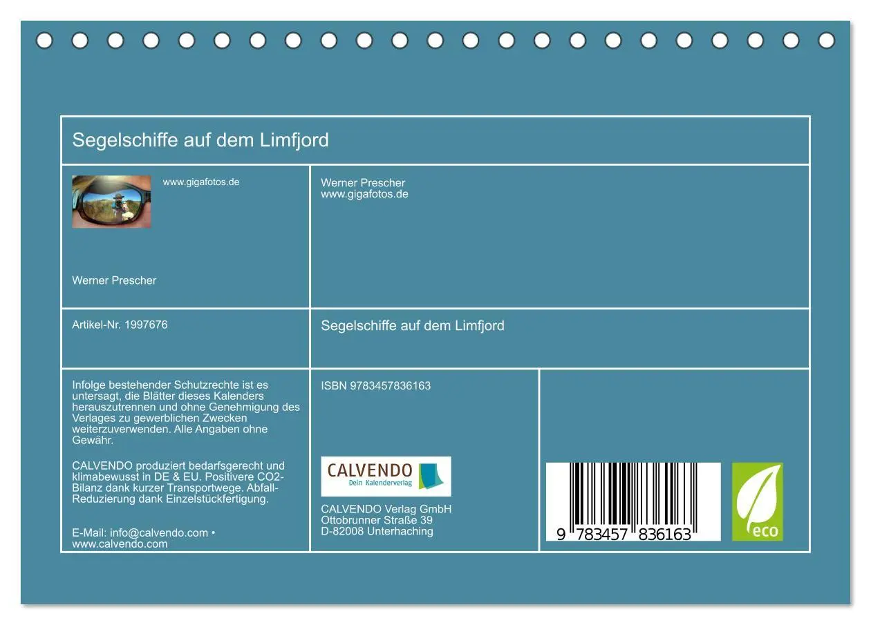 Bild: 9783457836163 | Segelschiffe auf dem Limfjord (Tischkalender 2026 DIN A5 quer),...
