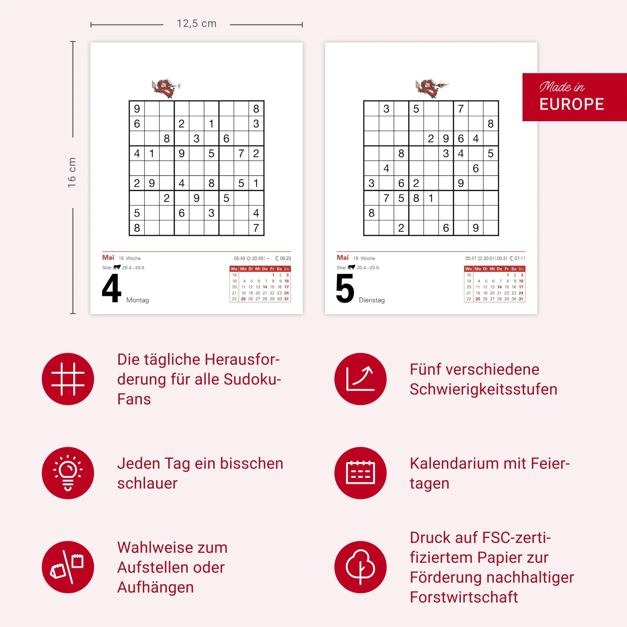 Bild: 9783840036163 | Sudoku Tagesabreißkalender 2026 - Das Kult-Rätsel aus Japan | Krüger