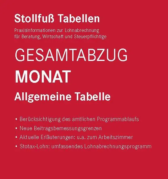 Tabelle, Gesamtabzug 2026 Monat Sonderausgabe Juli