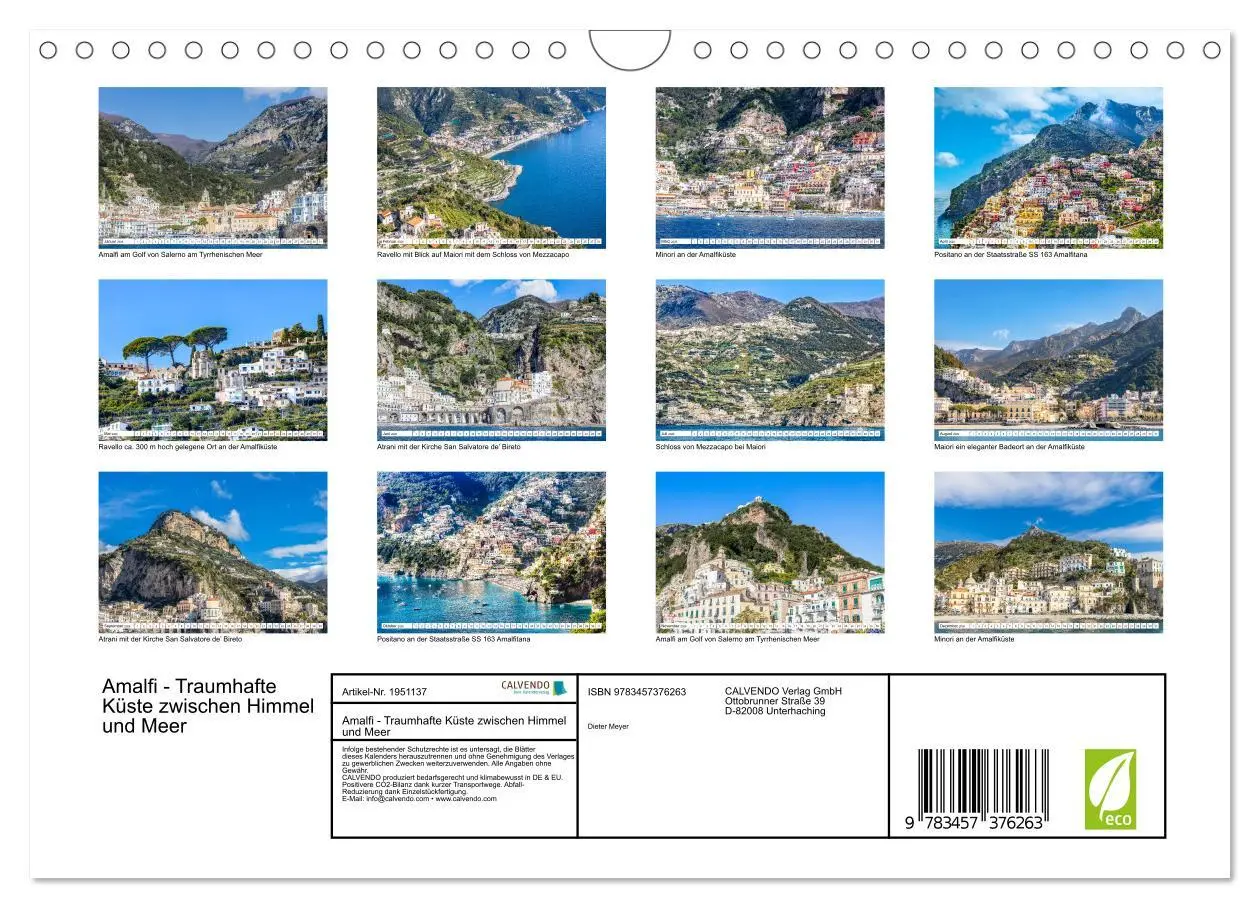 Bild: 9783457376263 | Amalfi - Traumhafte Küste zwischen Himmel und Meer (Wandkalender...