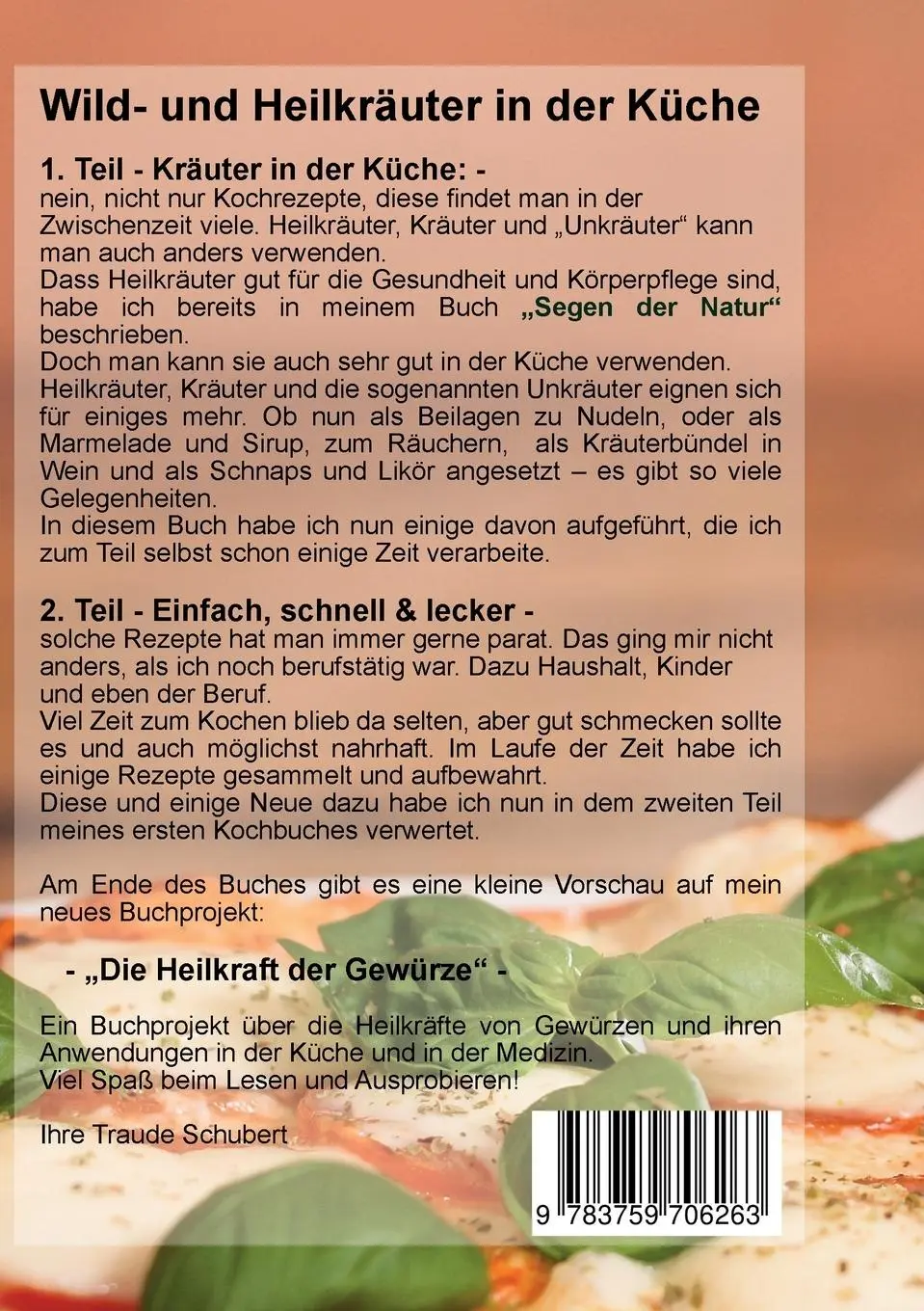 Rückseite: 9783759706263 | Wild- und Heilkräuter in der Küche | Traude Schubert | Taschenbuch
