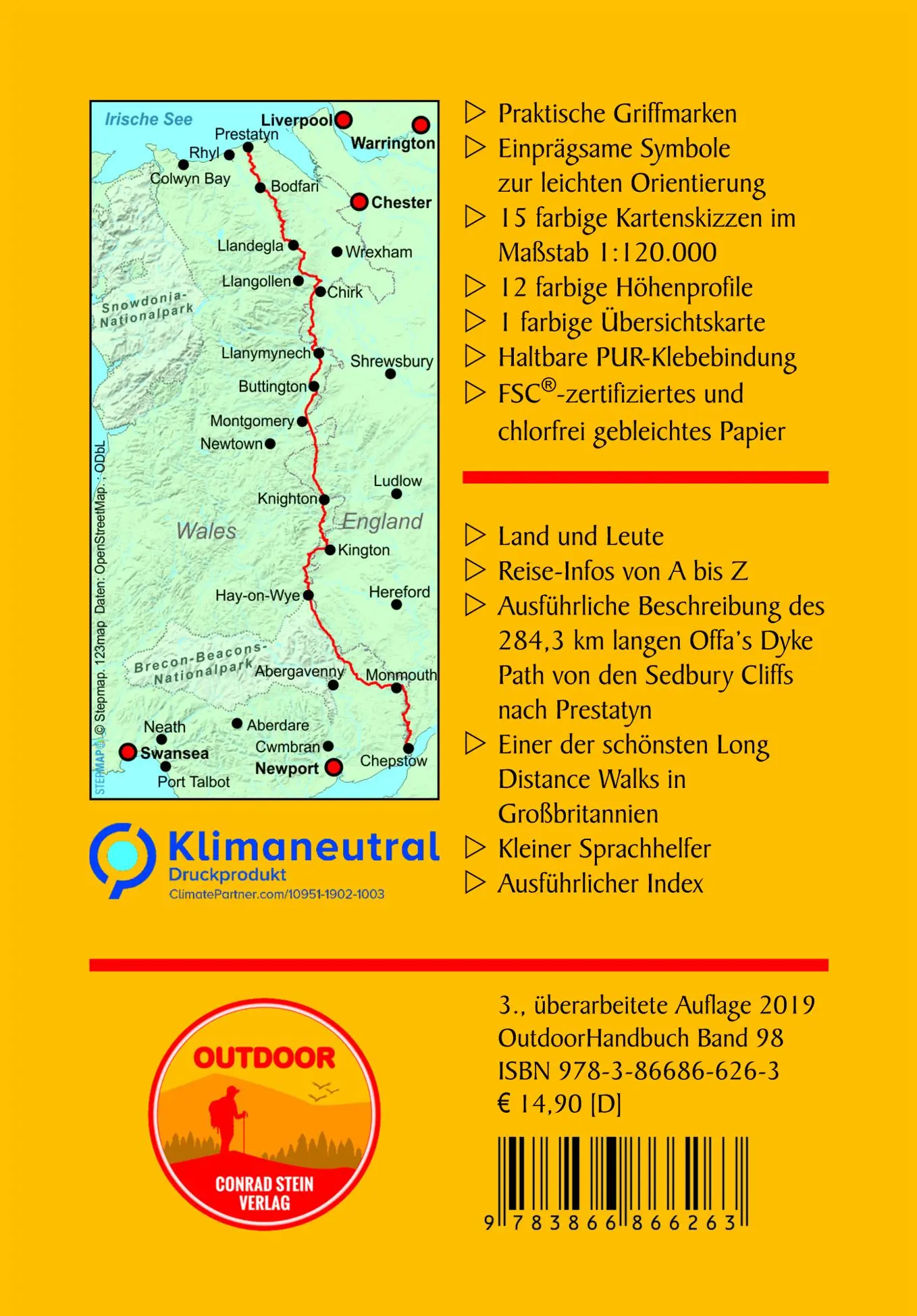 Rückseite: 9783866866263 | Wales: Offa´s Dyke Path | Ingrid Retterath | Taschenbuch | 192 S.