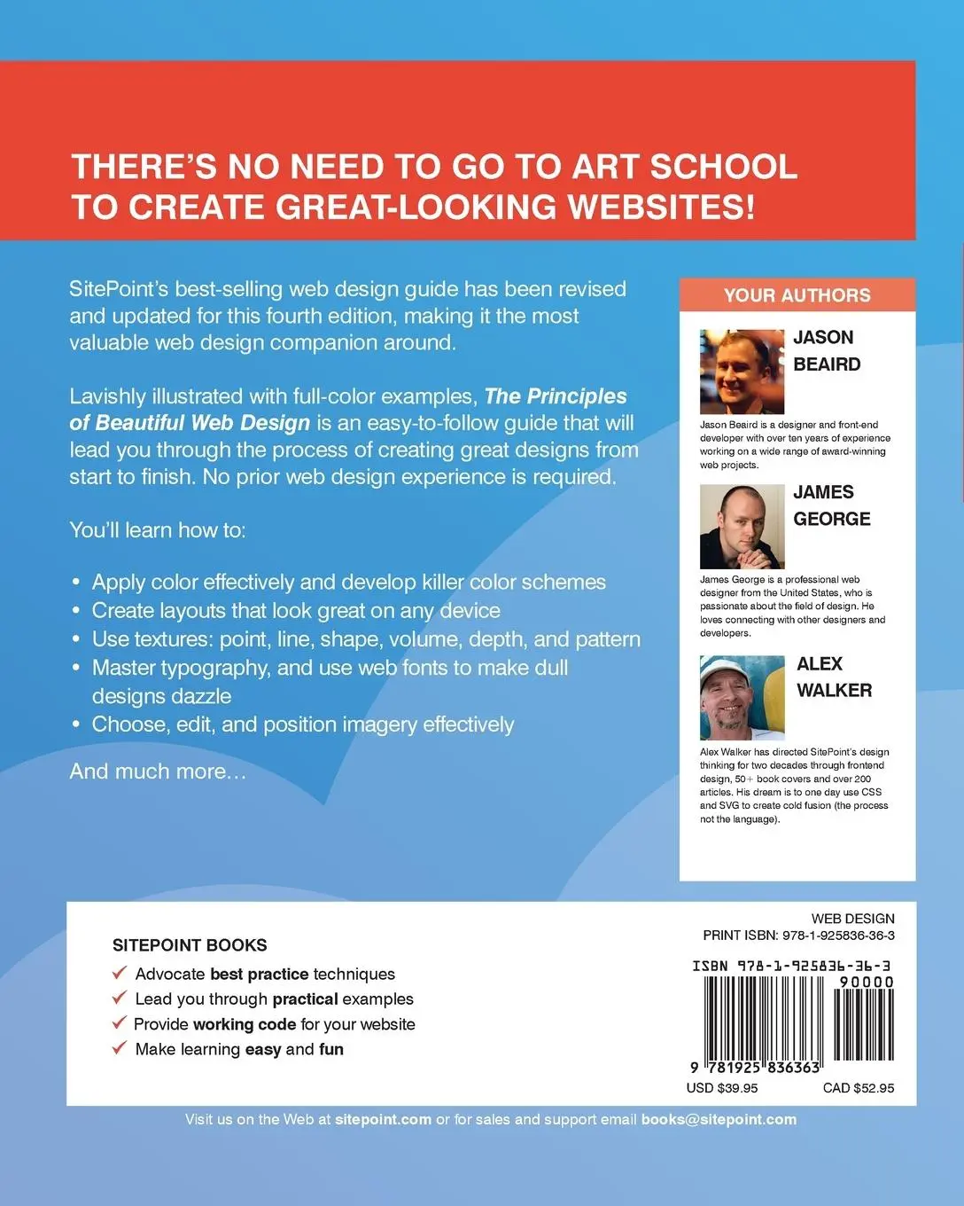 Rückseite: 9781925836363 | The Principles of Beautiful Web Design | Jason Beaird (u. a.) | Buch
