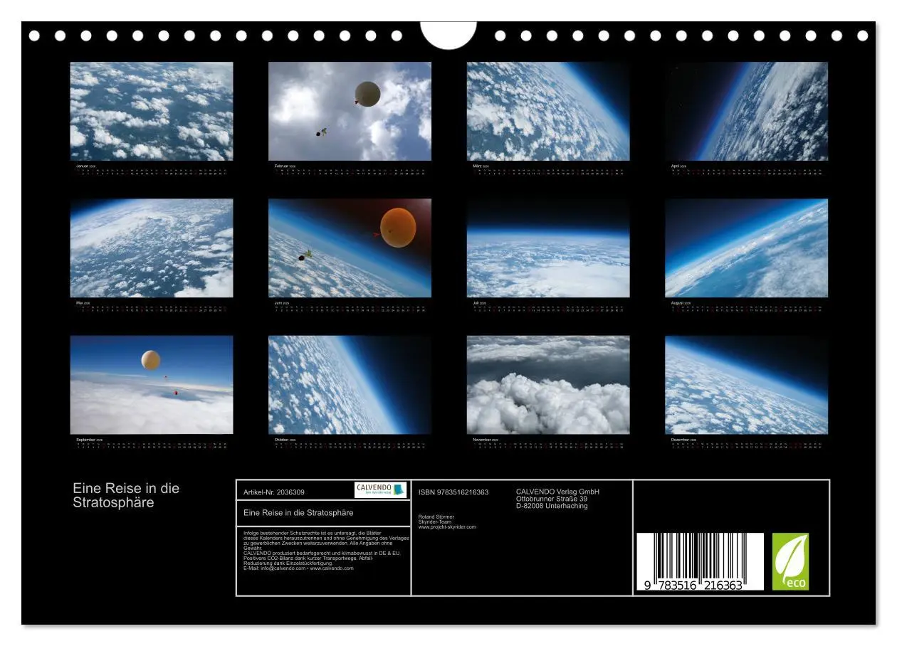 Bild: 9783516216363 | Eine Reise in die Stratosphäre (Wandkalender 2026 DIN A4 quer),...