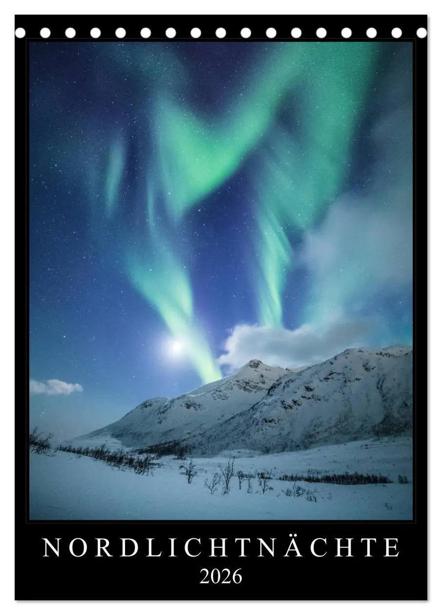 Cover: 9783516386363 | Nordlichtnächte (Tischkalender 2026 DIN A5 hoch), CALVENDO...