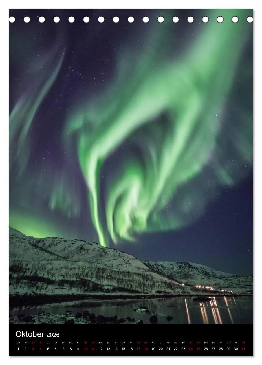 Bild: 9783516386363 | Nordlichtnächte (Tischkalender 2026 DIN A5 hoch), CALVENDO...