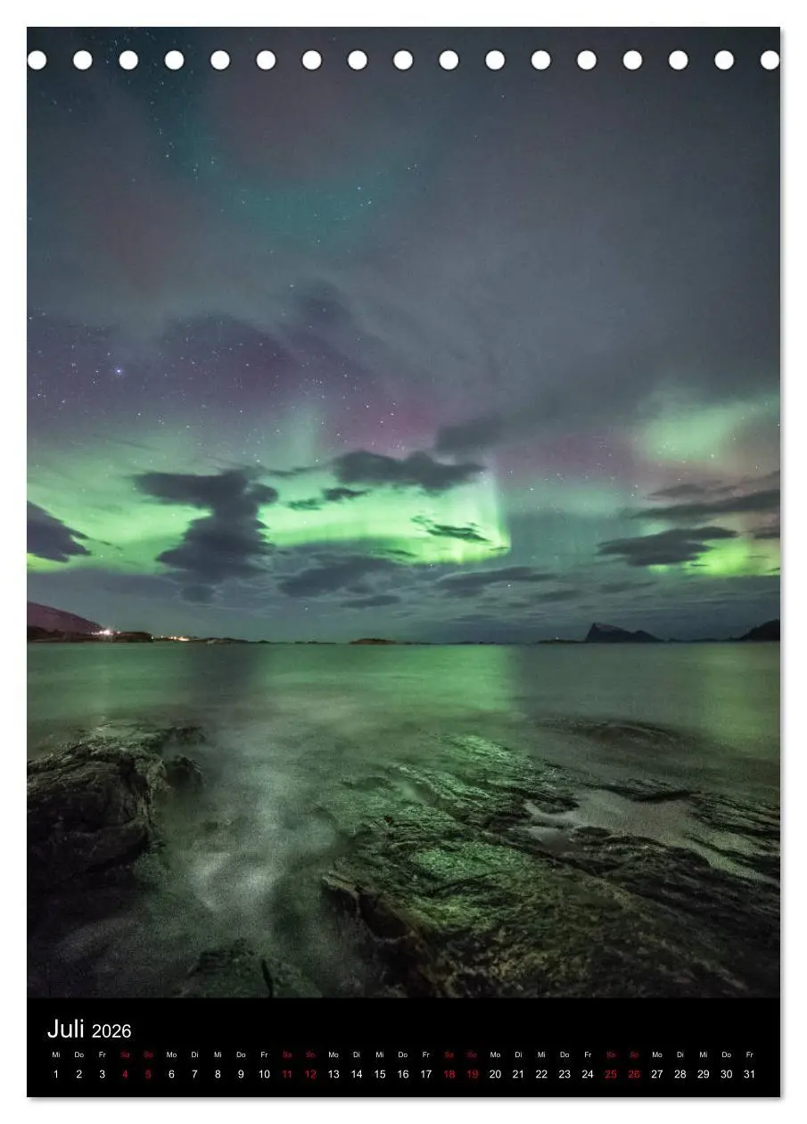 Bild: 9783516386363 | Nordlichtnächte (Tischkalender 2026 DIN A5 hoch), CALVENDO...