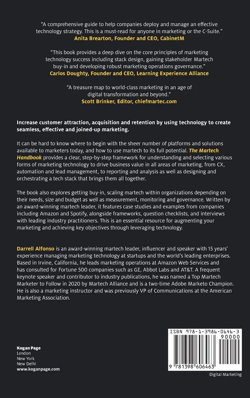 Rückseite: 9781398606463 | Martech Handbook | Darrell Alfonso | Buch | Englisch | 2022