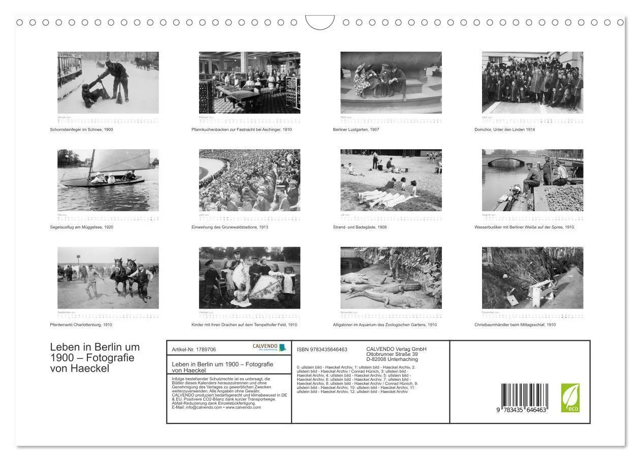 Bild: 9783435646463 | Leben in Berlin um 1900 - Fotografie von Haeckel (Wandkalender 2025...