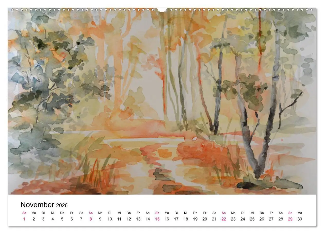 Bild: 9783457976463 | Mit Aquarellen durch das Jahr (Wandkalender 2026 DIN A2 quer),...